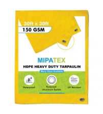 Mipatex Tarpaulin / Tirpal 30 Feet x 30 Feet 150 GSM (Yellow)